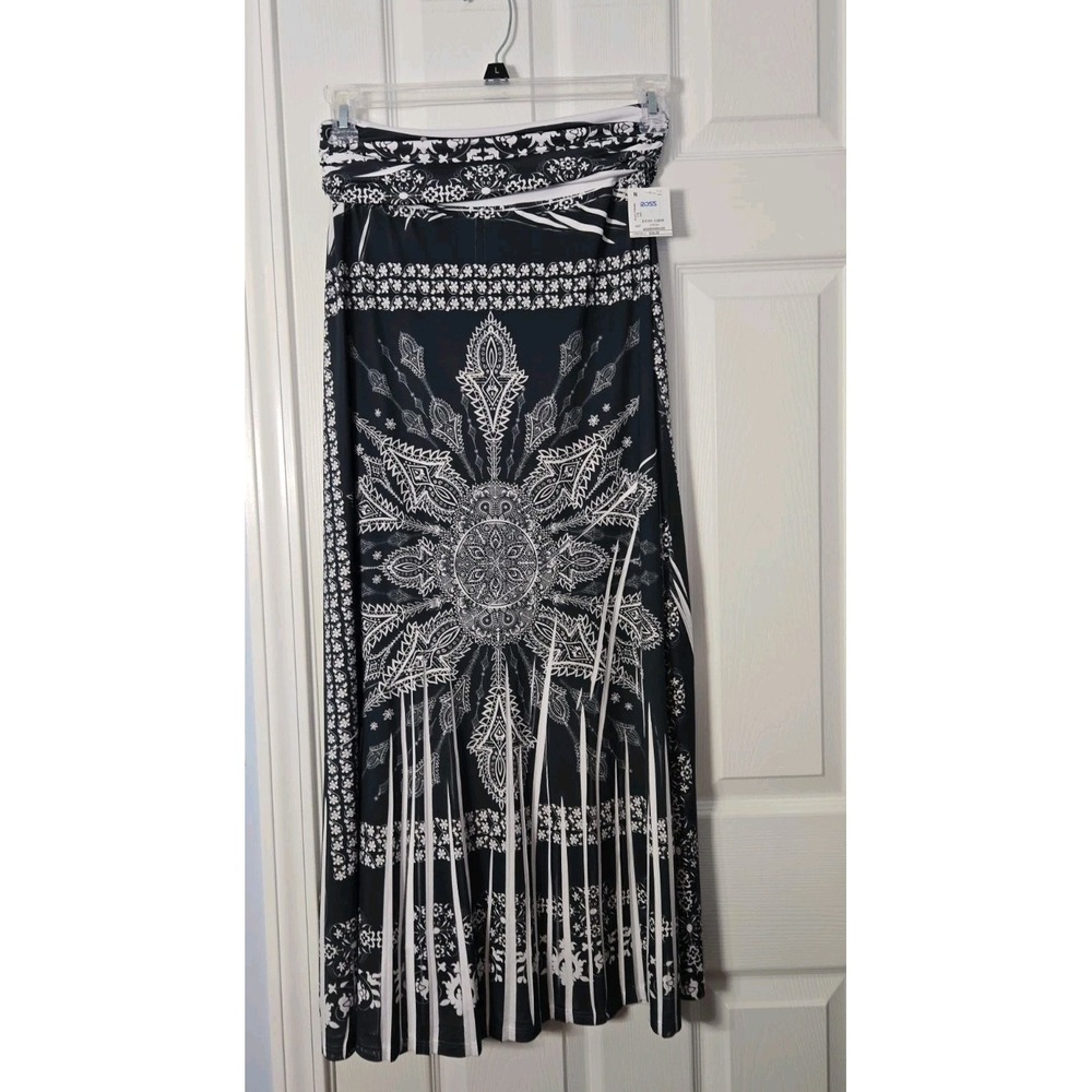 Studio MK Womans Maxie Skirt Size Medium Dark Grey & White‎ New With Tags